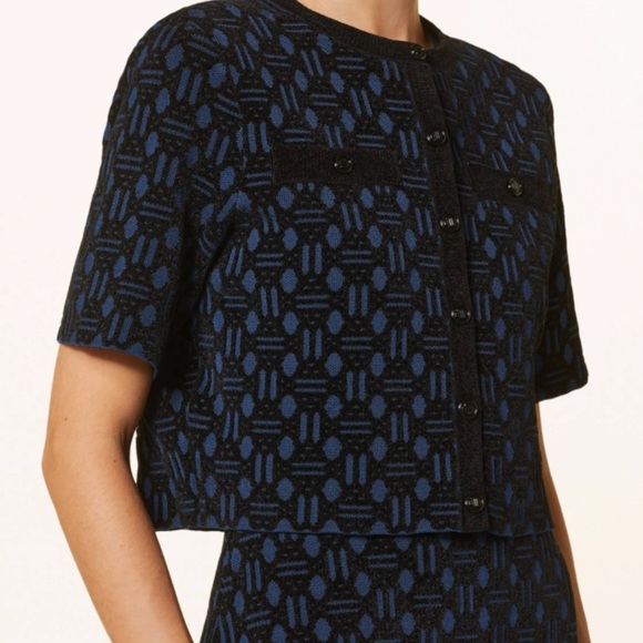 Maje knitt effect Blue Fit and Flare Mini Dress  Small - Picture 4 of 12